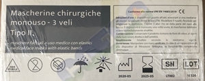 Immagine di Mascherine Chirurgiche Triplo Velo CE CERTIFICATE DPI - DA 50pz ogni pacco  - Minimo ordinabile 2 Pacchi
